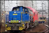 V 2305 von -MWB- mal in gro�. Mit 2x Eurorunner im Schlepp, unterwegs nach Mukran. Stralsund am 09.04.08 
