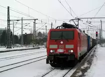 189 009-4 f�hrt in Berlin Sch�nefeld Flughafen am 04.02. zum Personalwechsel ein.