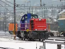 SBB - Diesellok Am 843 084-5 abgestellt im G�terbahnhof von Winterthur am 10.01.2010