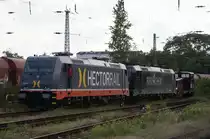 241 001-5 (Hectorrail) + 185 563-4 (Rail4Chem) beider Rangierfahrt in Krefeld Hbf am 03.08.09