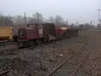 Ein kleiner Feldbahn-G�terzug im Rheinischem-Industriebahn-Museum,also im ehemaligem BW K�ln-Nippes.7.2.10.