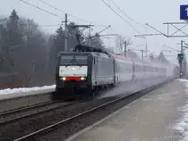 �BB-DB EC bespannt mit MRC Dispolok 189 990 bei Langkampfen.10.02.2010