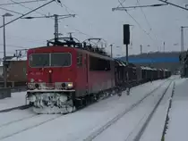 155 195 am 13.Februar 2010 bei der Durchfahrt durch Bergen/R�gen.