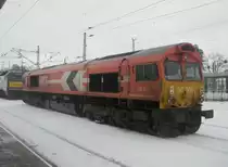 Hier DE671 der HGK, abgestellt am 3.2.2010 in Angerm�nde.