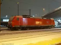185 010-6 abgeb�gelt beim �bernachten im Bf Plochingen. (12.02.2010)