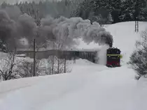 Winterferiendampf in Sch�nheide, am 14.02.10. 99 582 ist auf dem Weg von Neuheide nach St�tzengr�n.