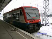 VT650-01 der PrignitzerEisenbahnGesellschaft am 10.02.2010 in Berlin-Lichtenberg. (RB12 BLO-WTV)