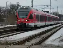 Ausfahrender RE 33314 Binz-Stralsund,wurde am 20.Februar 2010 von 429 027 gefahren,als Dieser Teschenhagen verlie�.