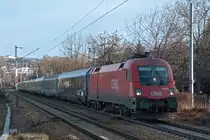 1116 006 mit dem EN 467  Wiener Walzer , unterwegs zwischen Wien Penzing und Wien Speising am 27.02.2010.