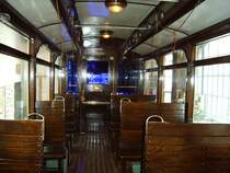 Innenansicht eines Stra�enbahntriebwagens in Chemnitz zum Stra�enbahnfest am 24.06.05 Die blaue F�hrerstandsverglasung hat was...