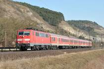 111 216 am 09.03.10 mit RB 34582 nach Schl�chtern bei Karlstadt/Main