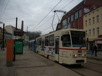 Die  Mauerfall -Stra�enbahn am Doberaner Platz.
17.03.2010