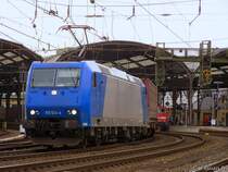 185 524-6, an CrossRail vermietet, bei der durchfahrt von Aachen Hbf am 18.03.2010