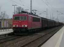 Am Morgen vom 22.M�rz 2010 durchfuhr 155 095 den Bahnhof Bergen/R�gen nach Mukran. 