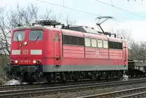Die 151 058-5 durchf�hrt Duisburg Neudorf mit Brammen am 20.03.2010