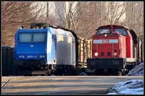 185 511-3 & WFL 10 am fr�hen Morgen des 09.03.10 im S�dhafen von Stralsund.