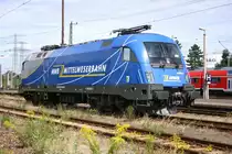 1116 911-7 der Mittelweserbahn abgestellt im Bahnhof Heidenau, 14.08.2008
