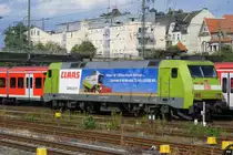 Am 09.07.2009 steht die Claas-152 152 005-5 in Gie�en/Lahn abgestellt und wartet auf ihre n�chsten Eins�tze.