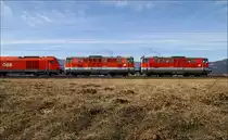2143 064 + 62 & 2016 048 + 057 fahren als Lokzug 38862 von Zeltweg nach Knittelfeld. 
Lind 23.03.2010