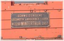 RhB,Dampfschneeschleuder Xrot 9214,Fabrikschild