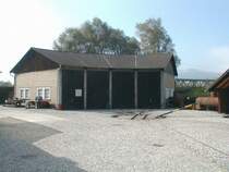 Internationale Rheinregulierung(IRR)Dienstbahn Werkhof in Lustenau/A
mit Lokschuppen am 12.10.01