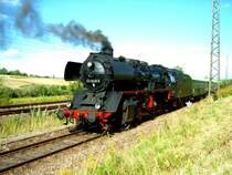 50 3648 mit dem Chemnitzer Traditionszug in Ch. Hilbersdorf 28.08.04