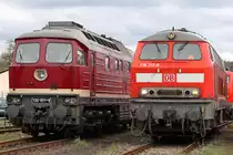 Die 130 101-9 neben 218 217-8 im DB Museum Koblenz-L�tzel am 03,04,10 