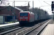145 030 durchf�hrt am 30.03.10 mit einem Containerzug Burgkemnitz Richtung Wittenberg.