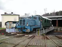 V 10B pr�sentierte sich zur Saisoner�ffnug, am 11.04.10 im BW Adorf/Vogtl. Die Lok geh�rte der WEMA PLAUEN.