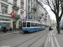 VBZ Nr. 2010 ''Wipkingen'' (Be 4/6 Tram 2000) am 8.4.2010 beim Bhf. Stadelhofen.