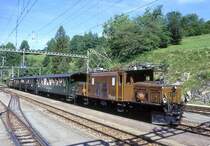 RhB Bahnfest Filisur Extrazug 3527 von Landquart nach Filisur am 04.07.1999 in Filisur mit Oldtimer-E-Lok Ge 6/6I 414 - B 2245 - B 2246 - B� 2060 - C� 2012 - D� 4052II. 

