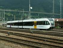 Stadler GTW THURBO RABe 526,hier bei Test-und Instruktionsfahrten in Sargans am 26.07.05