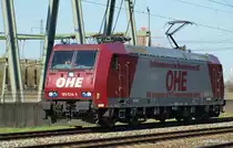 Lokportrait der 185 534-5 der OHE. Aufgenommen bei der Durchfahrt in Hamburg-Waltershof am 17.04.10.