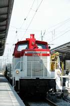 Lok  Johanna  am 18.04.10 bei Arbeiten auf Gleis 5 in Pasing.