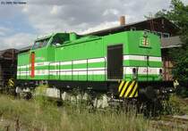 EIB Werklok 20  Lisa 1  steht am 27.07.2005 mit einem Getreidezug in S�mmerda.