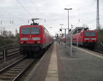 S-Bahntreffen im Bahnhof Rostock-Bramow.(24.04.10)