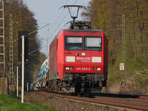 Um 18.36 Uhr wollte dann 145 059-2 mit einem G�terzug nach Aachen West noch dazwischen, hier am Km 20.8, 18.4.10