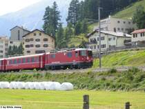 Die Ge 4/4'' 630 ''Trun'' schob am 25.7.05 einen NEVA-Pendel