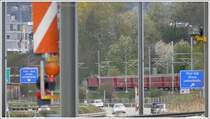 Langsamfahrstelle f�r die Erneuerung des Dreischienengleises bei Chur S�d. (21.04.2010)
