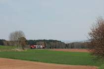 294 676 mit G�terzug am 23.04.2010 bei Hirschau (Strecke Amberg-Schnaittenbach)