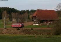 796 625-2 der Efz auf Sonderfahrt (Alpirsbach-Rottweil) bei Stockburg 25.4.10