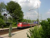 Leider schon Geschichte! Am 16.5.2008 f�hrt diese Regionalbahn richtung Dortmund Hbf. Zuglok ist 110 457-9.
