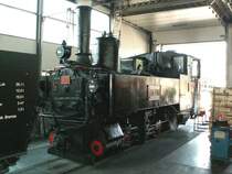  W�lderbahnlok  U 25  BEZAU  (1902) in der Remise in Bezau.Sie fuhr den Er�ffnungszug am 15 September 1902.Bezau 28.07.05.