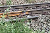 Eine Nahtstelle des ausgewechselten Gleises.