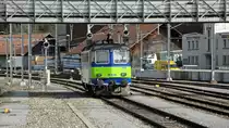 Die Re 420 506-8 der BLS wartet am 07.04.10 in Langnau auf ihre Weiterfahrt richtung S�dosten.