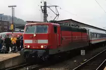 Mit ihrem IC kam am 05.04.10 die 181 214 in Trier Hbf an.