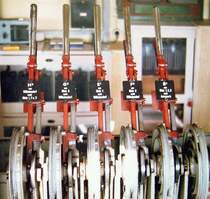 Signalhebel im Stellwerk Usingen, 1. H�lfte der 1980iger Jahre.
