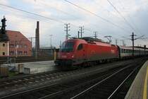 Sichtung in Linz am 19.04.10: 1216 238 steht zur Abfahrt bereit Richtung Wien.