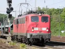 140 799-8 mit einem Leeren Autozug bei der durchfahrt durch den Bahnhof K�ln West am 22.5.10
