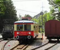 OBS 479 206-1  Oberwei�bach-Deesbach  + 479 203-2  Cursdorf  als RB 29927 aus Cursdorf, bei der Einfahrt in Lichtenhain; 22.05.2010